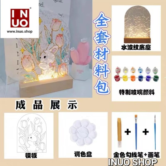 Base led con paleta de diseño artistico